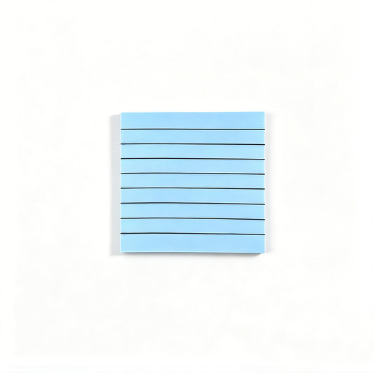 Sky Blue Transparent Lined Sticky Note Pad, 50 Sheets